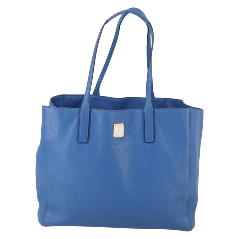 MCM Leather Tote Bag Blue